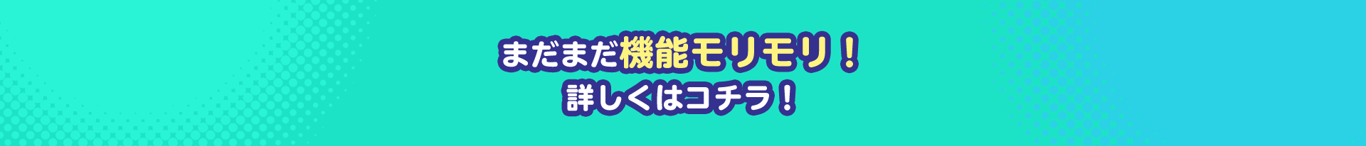 まだまだ機能モリモリ！詳しくはコチラ！